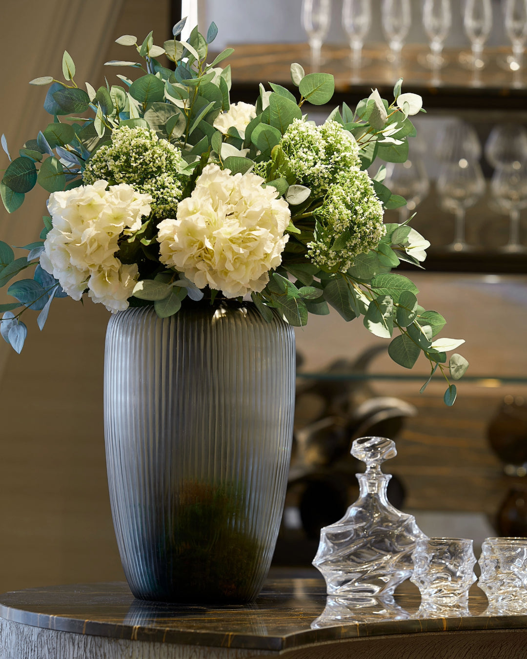 Hydrangea & Aspen Leaf Bouquet - Large
