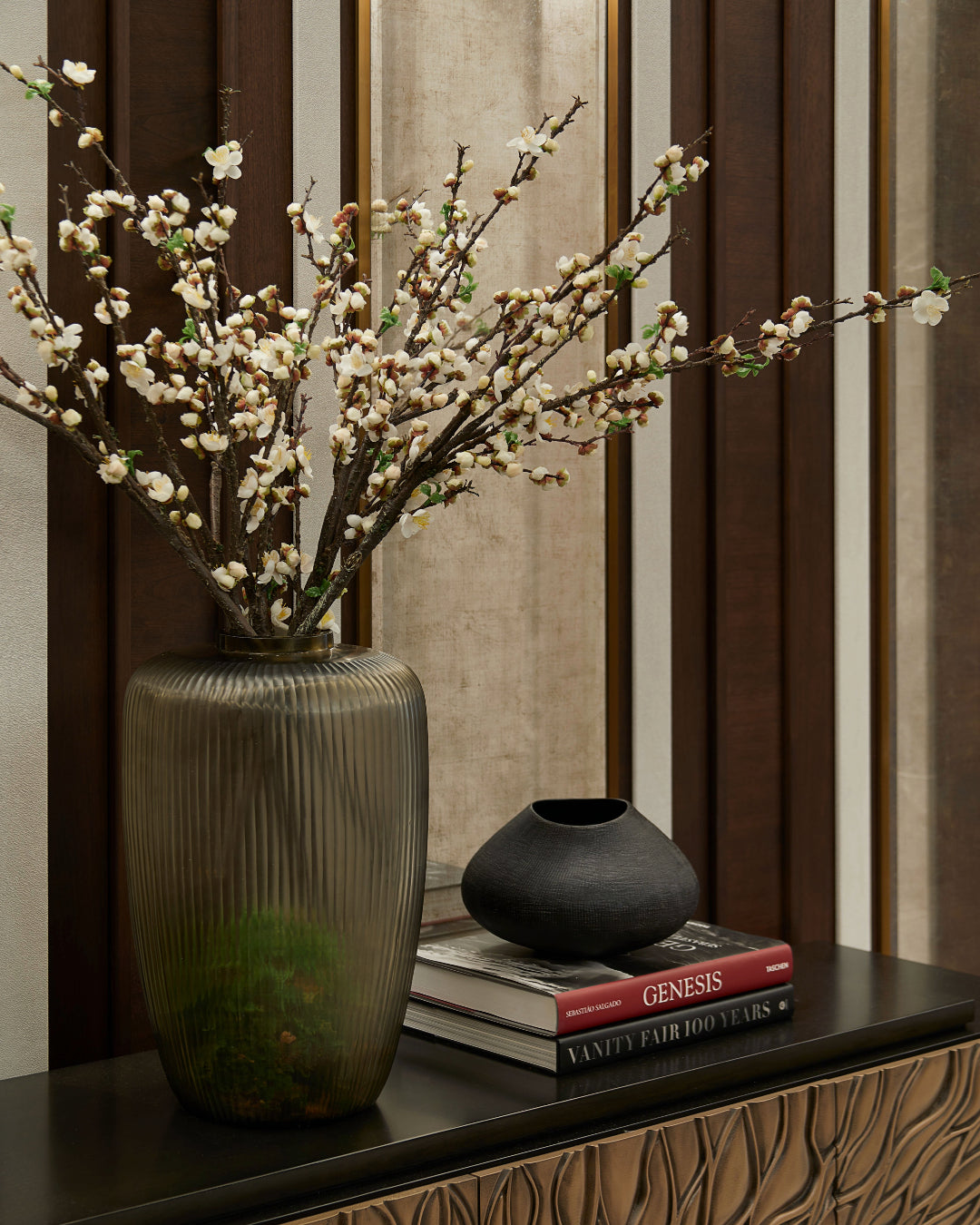 White Peach Blossom Spray - Large