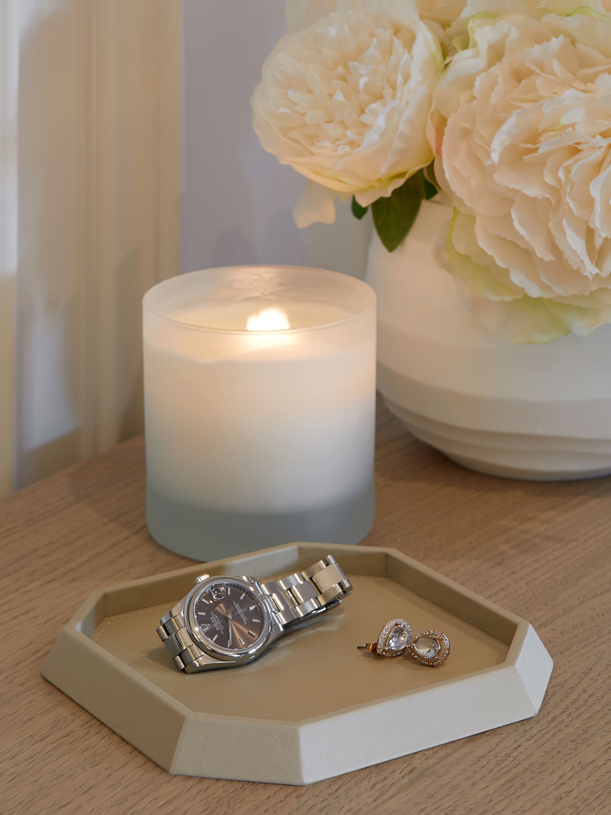 Adler Leather Trinket Tray - Sand