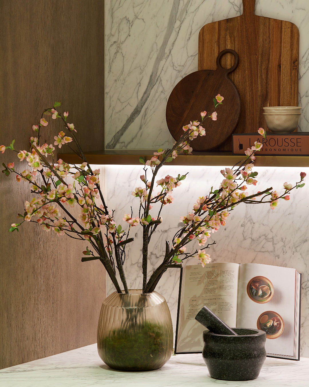 Pink Plum Blossom Spray - Medium