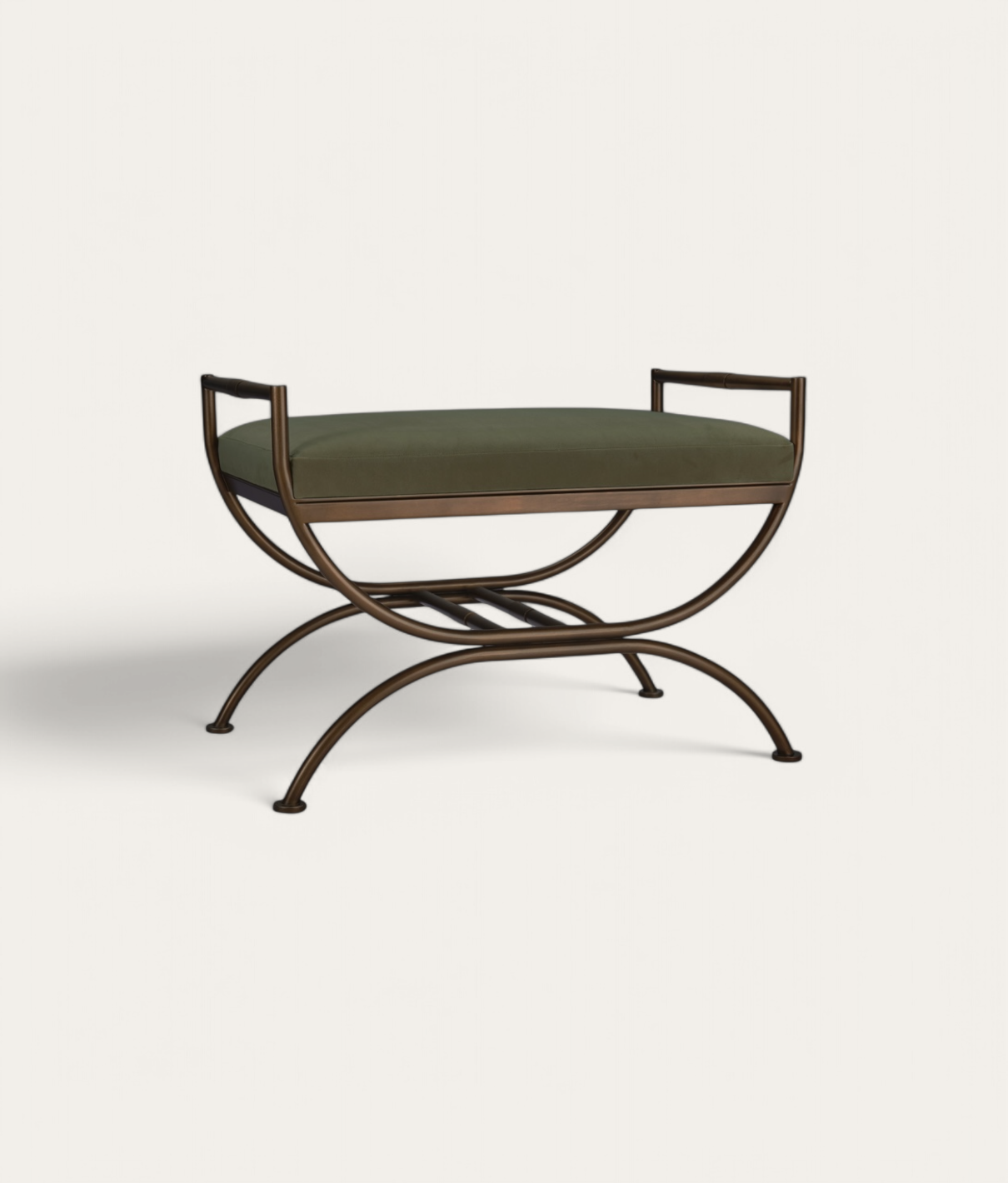 Ainsley Stool - Bronze - Dark Moss