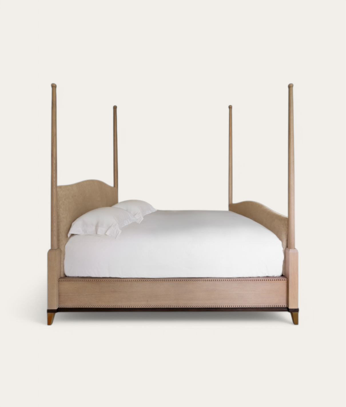 Claridge Four Poster Bed - Honey Oak - Camel