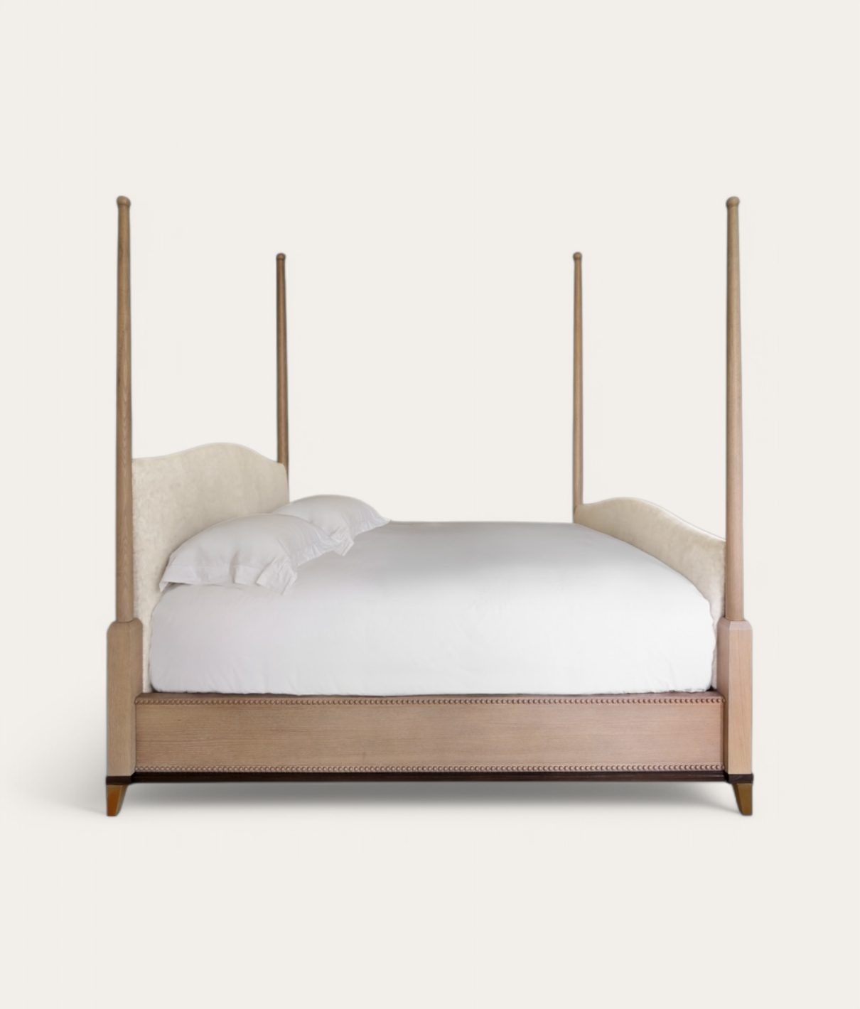 Claridge Four Poster Bed - Honey Oak - Ivory