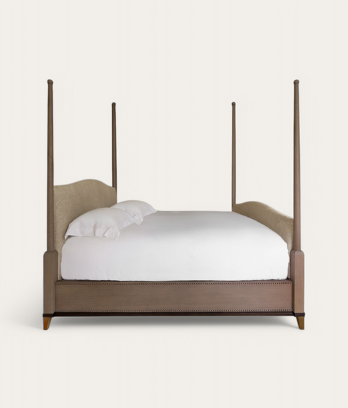 Claridge Four Poster Bed - Mid Oak - Stone