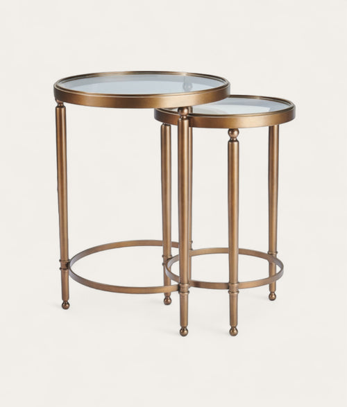 Claude Side Table Nest - Antique Brass