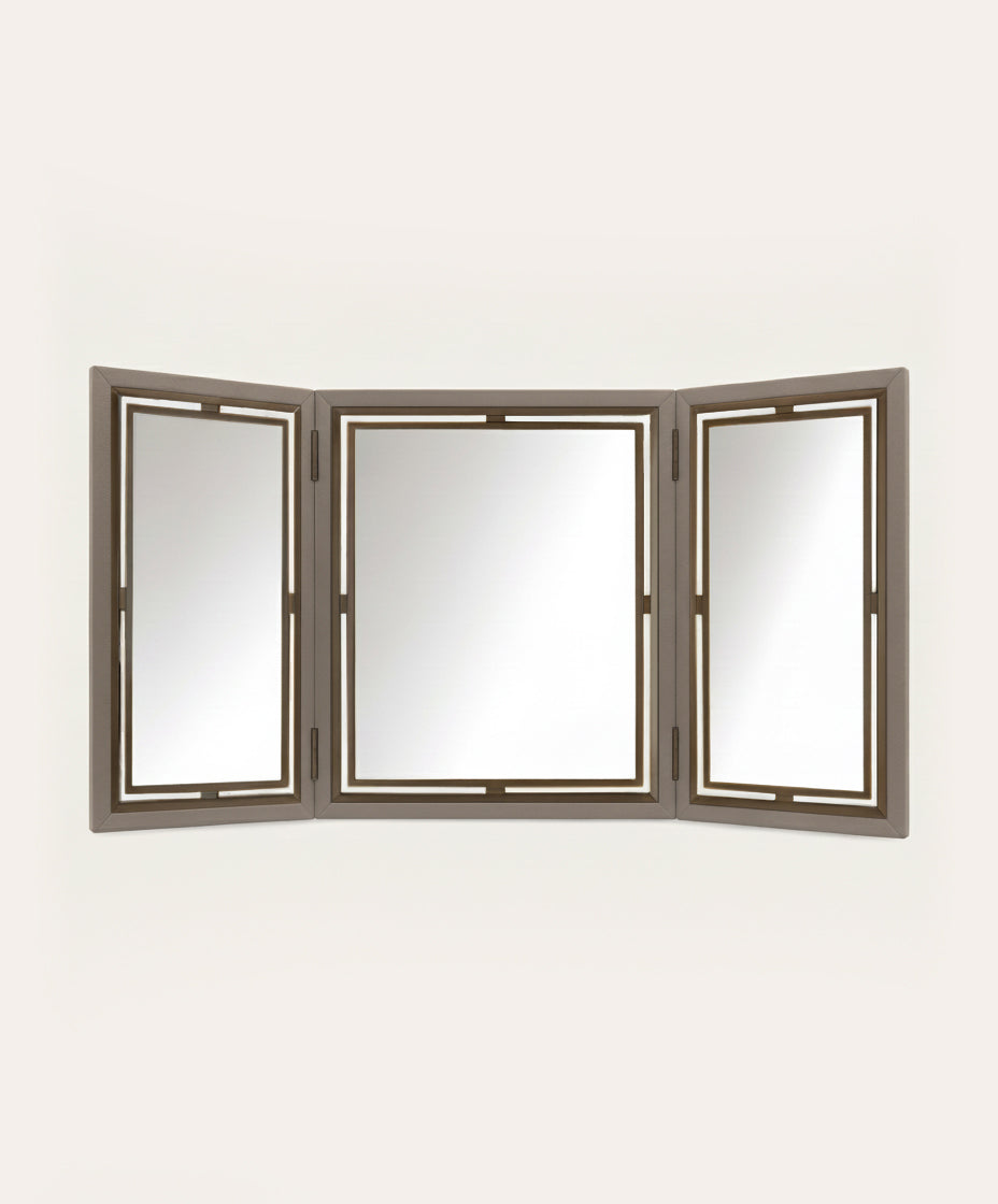 Crossley Triptych Mirror - Taupe