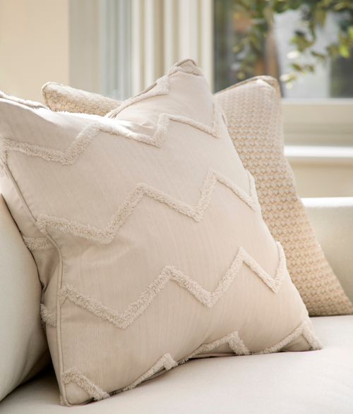 Chevron Cushion - Ivory