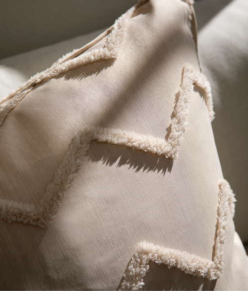 Chevron Cushion - Ivory