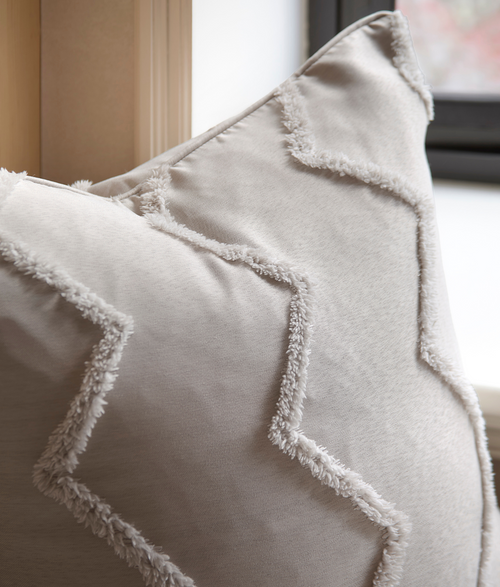 Chevron Cushion - Dove