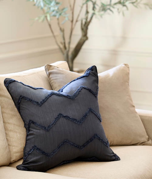 Chevron Cushion - Ink