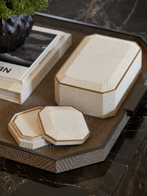 Elemental Coasters, set of 4 - Ivory