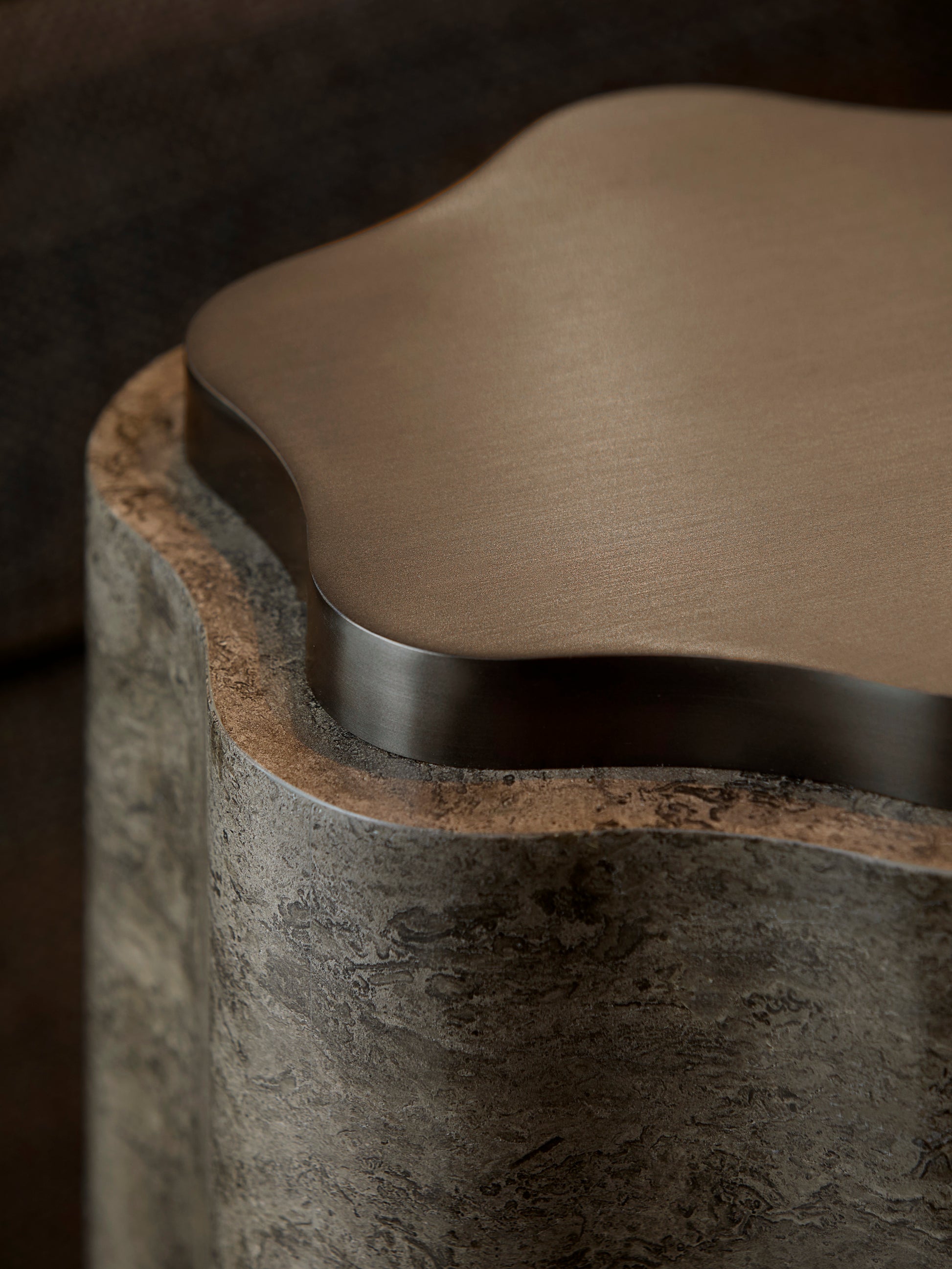 Faris Side Table - Dark Marble