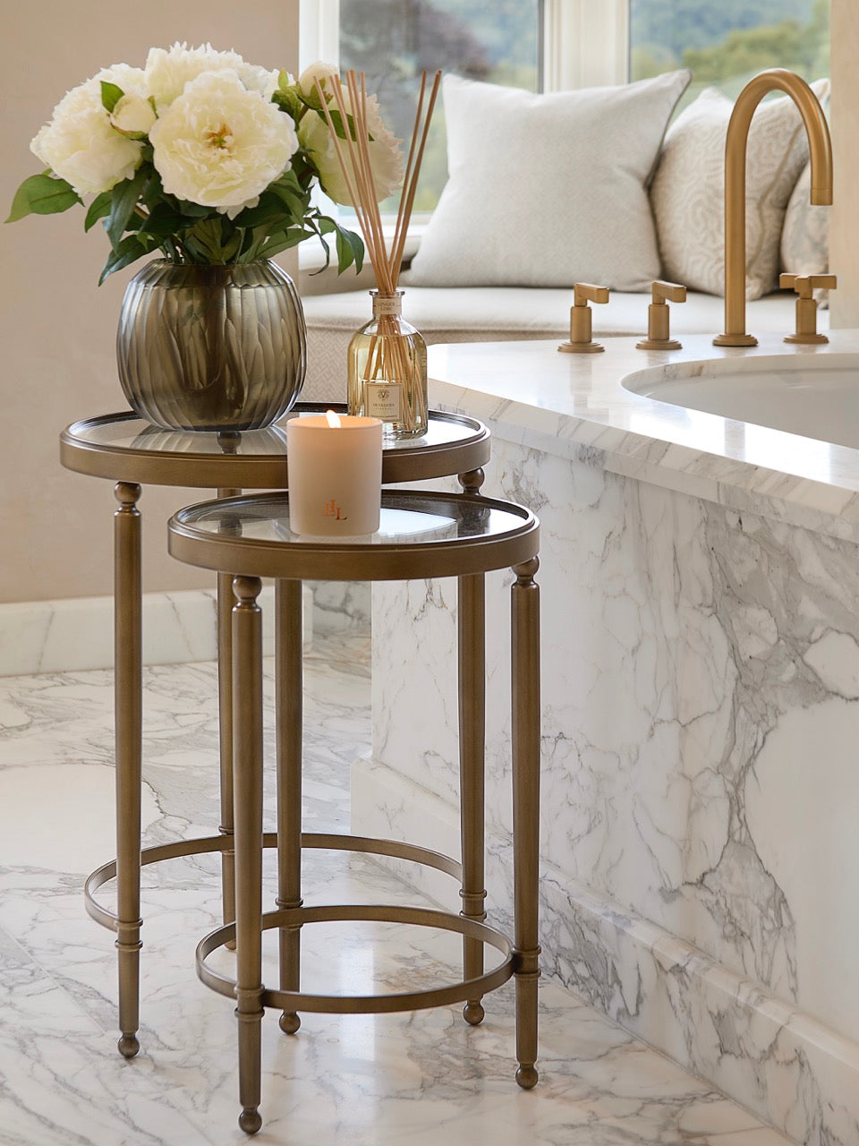 Claude Side Table Nest - Polished Chrome