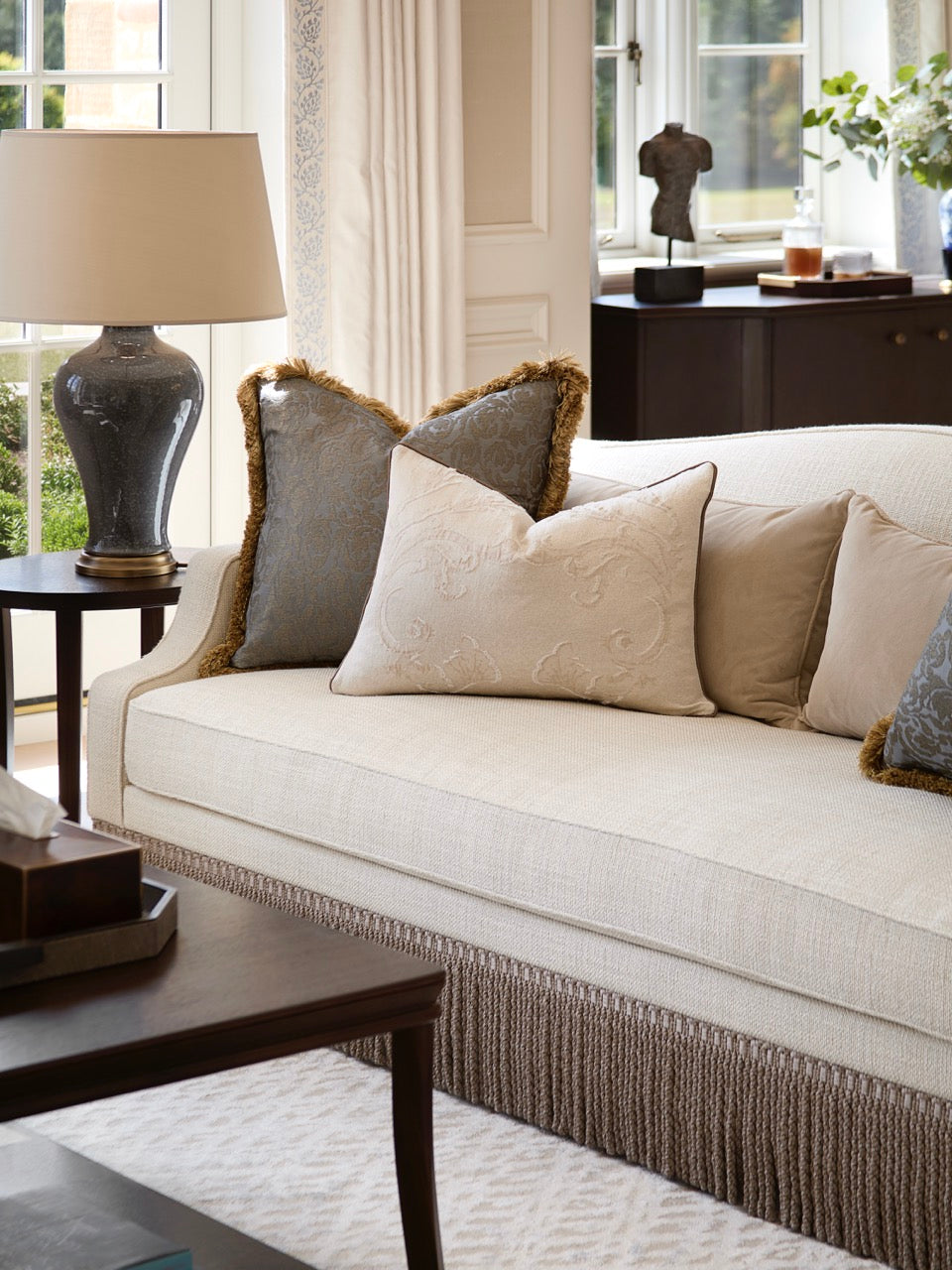 Lawton Sofa - Fringe - Slate