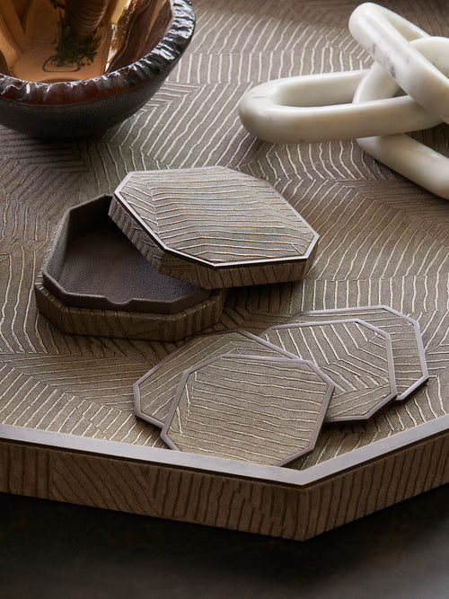 Elemental Coasters, set of 4 - Bronze