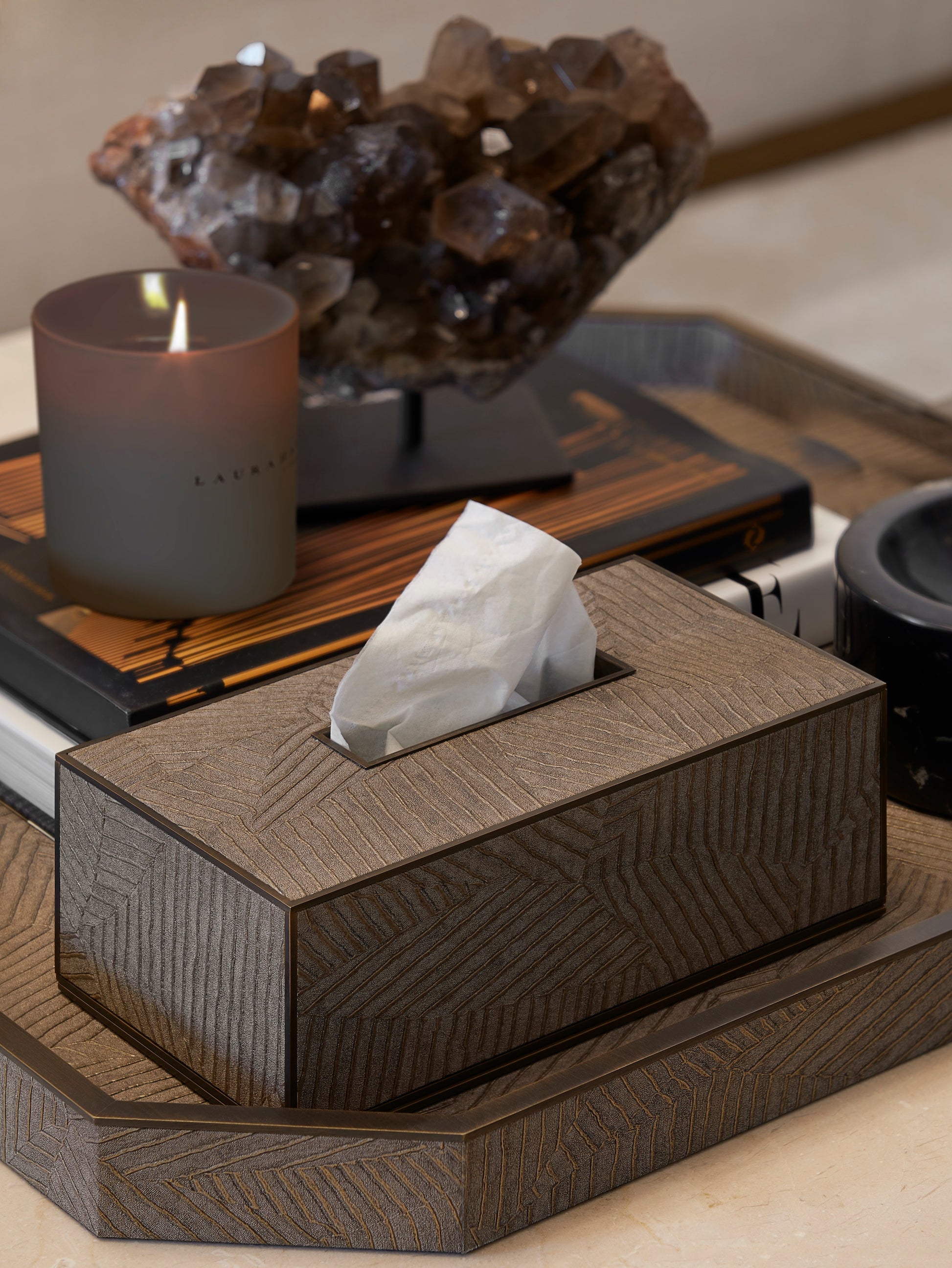 Elemental Tissue Box Rectangular - Bronze