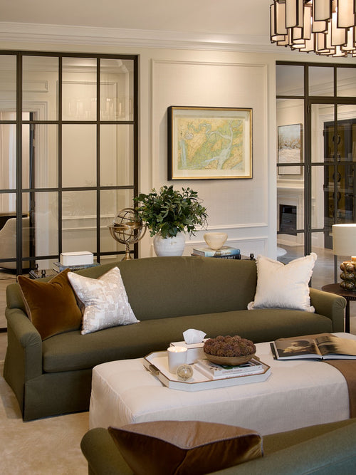 Lupton Sofa - Fringe - Milltary