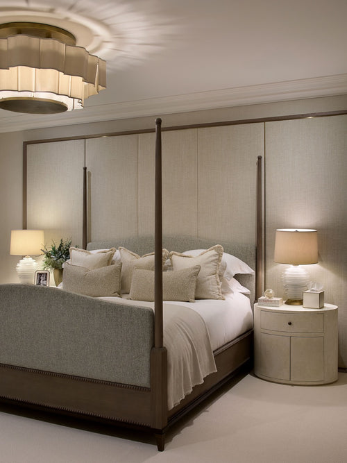 Claridge Four Poster Bed - Honey Oak - Slate