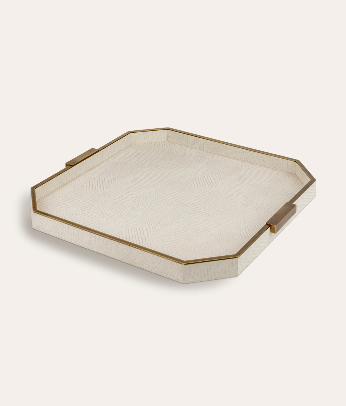 Luxury Elemental Square Tray - Ivory - Laura Hammett Luxury Homewares ...