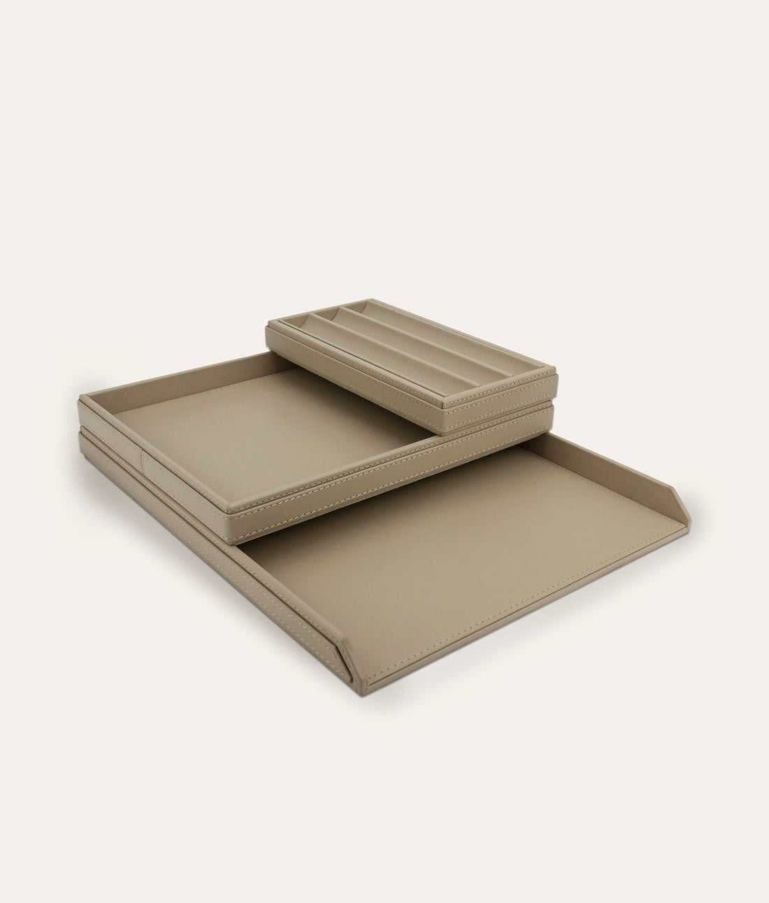 Adler Leather Stacking Desk Trays - Designer Home Office Accessories ...
