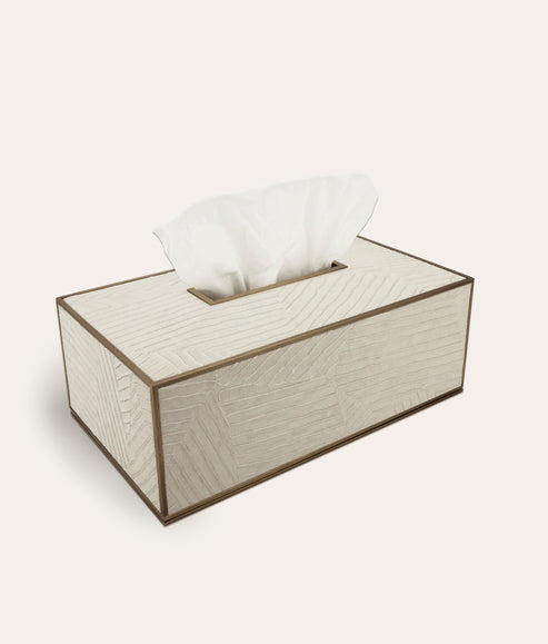 Elemental Tissue Box Rectangular - Ivory - Laura Hammett Luxury ...